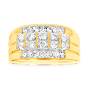 1 Carat Diamond Gents Ring in 10ct Yellow Gold