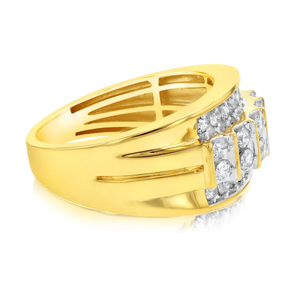 1 Carat Diamond Gents Ring in 10ct Yellow Gold