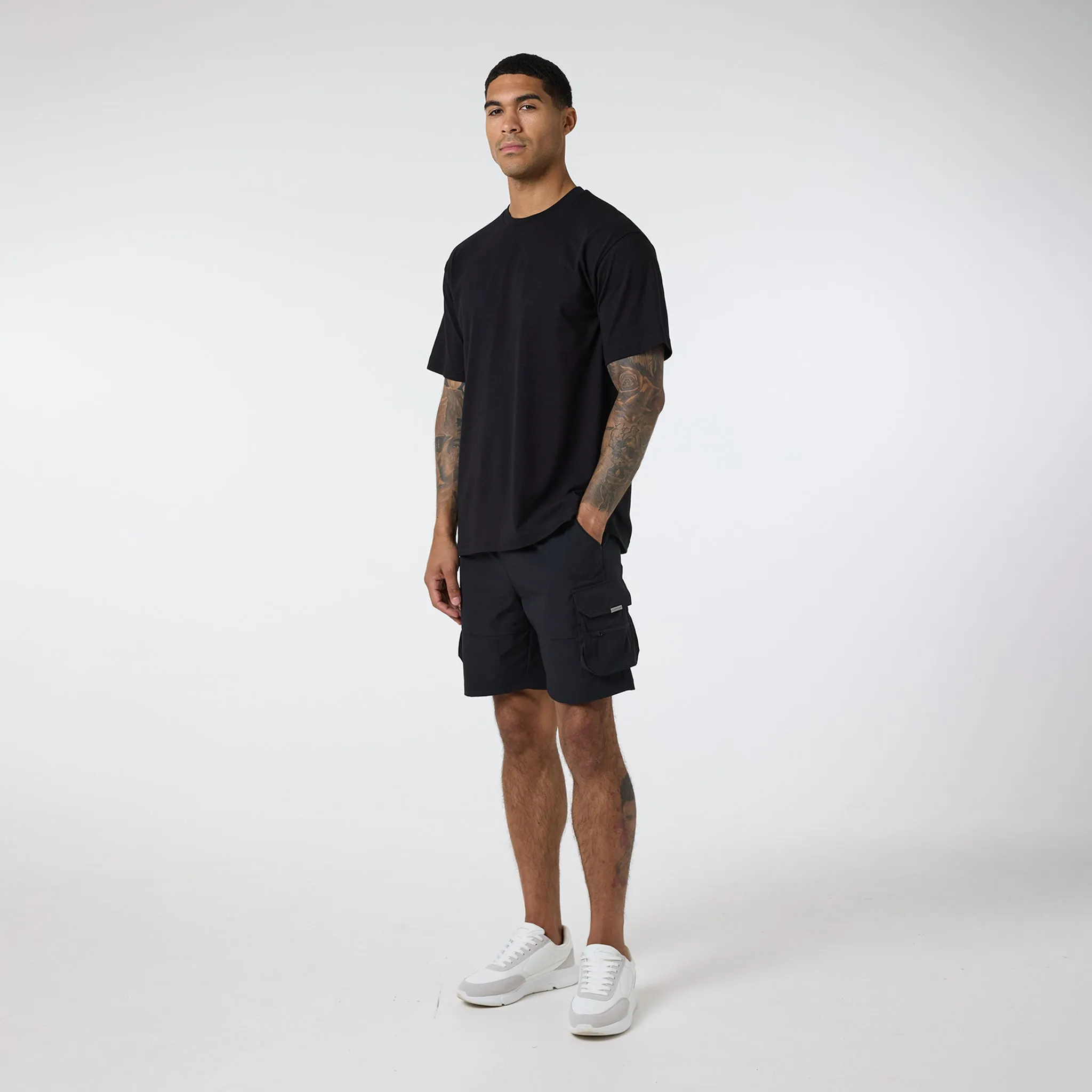 3-Pack Relaxed Fit T-Shirts | Black/Light Grey Marl/White