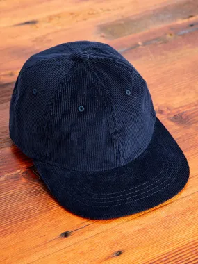 6-Panel Corduroy Cap in Navy