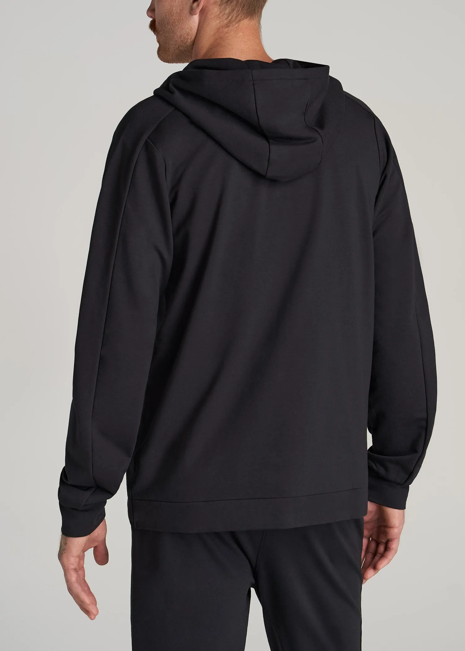 A.T. Performance French Terry Full Zip Hoodie for Tall Men in Black