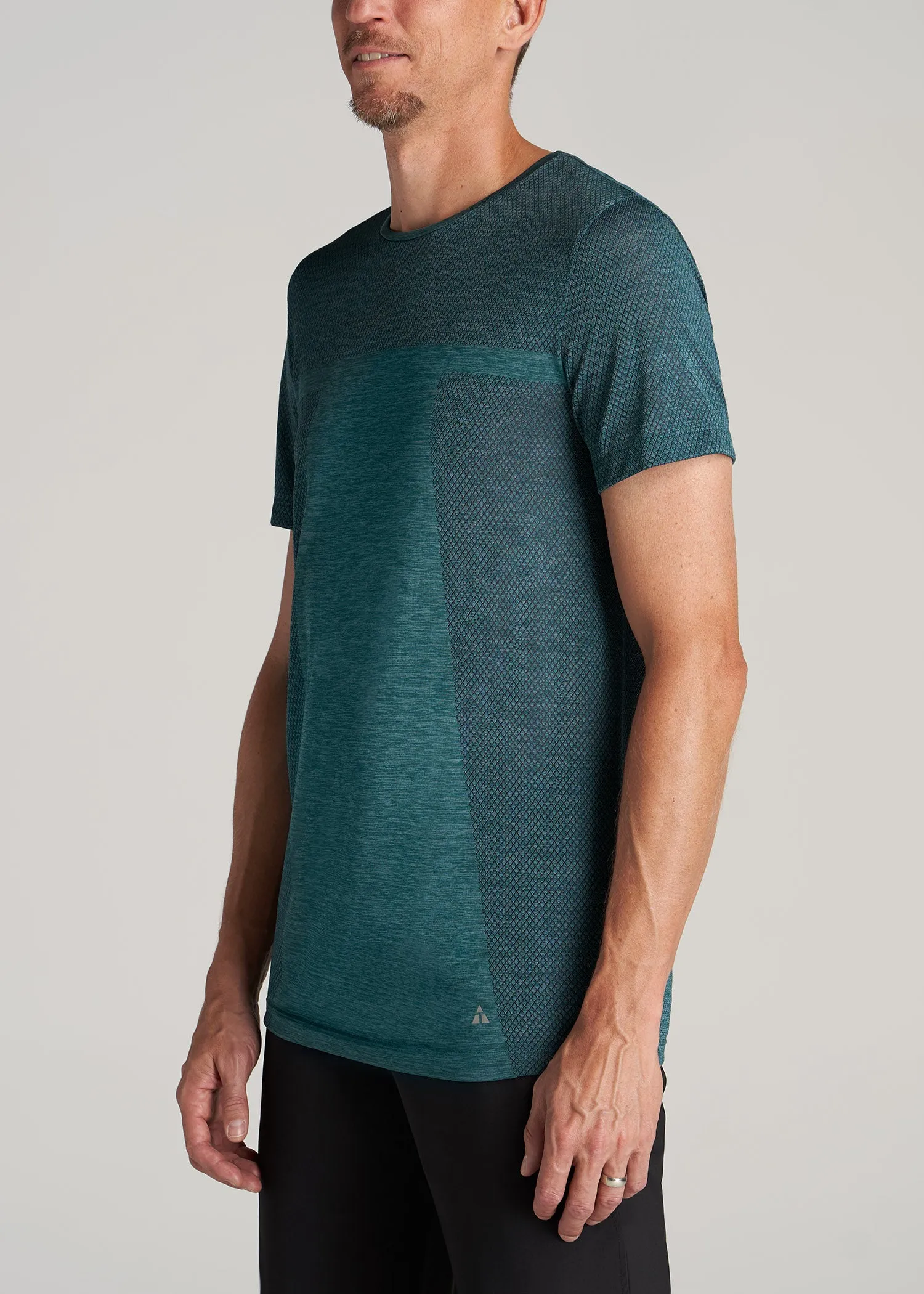 A.T. Performance MODERN-FIT Engineered Athletic Tall Tee in Teal Mix