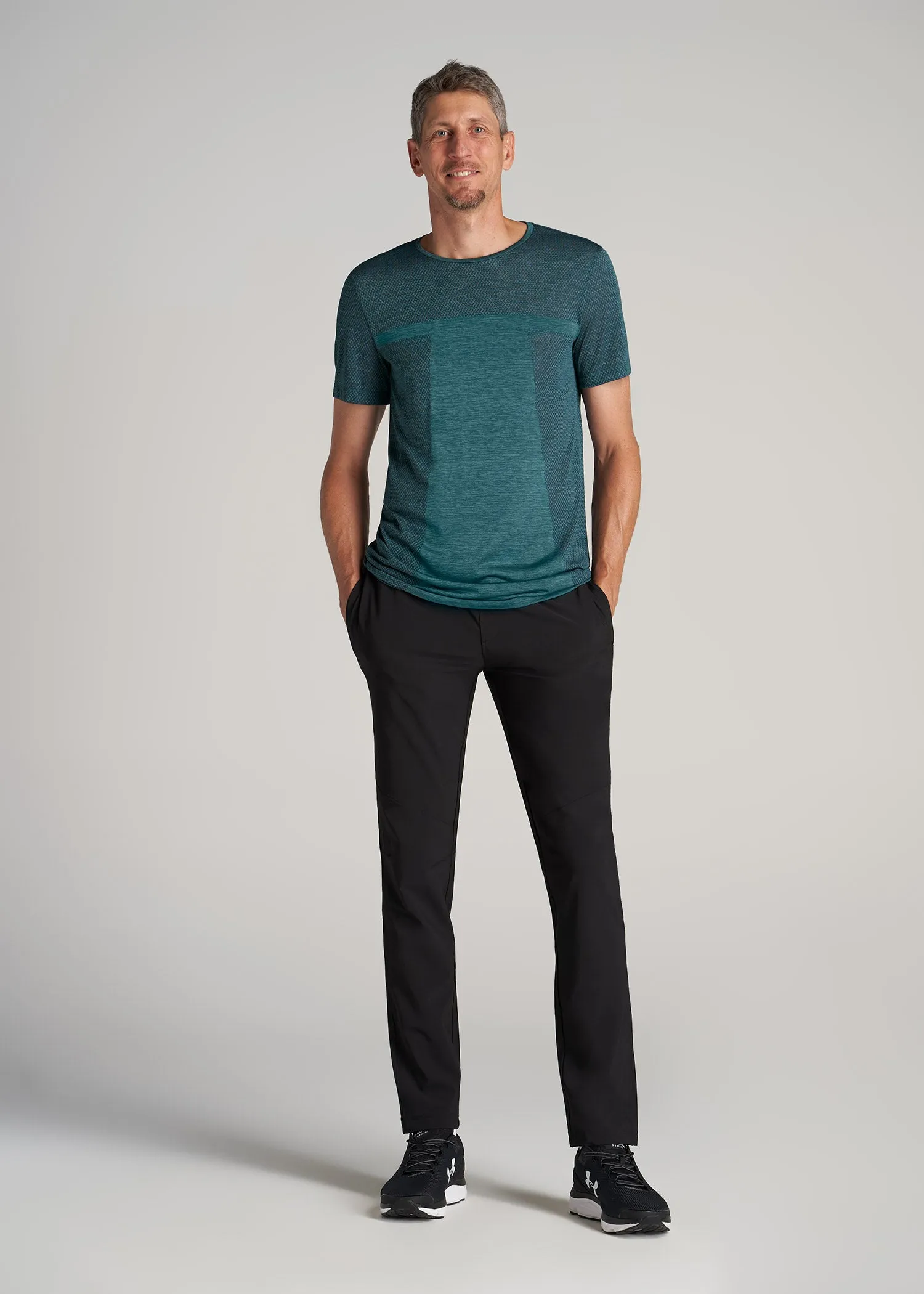 A.T. Performance MODERN-FIT Engineered Athletic Tall Tee in Teal Mix