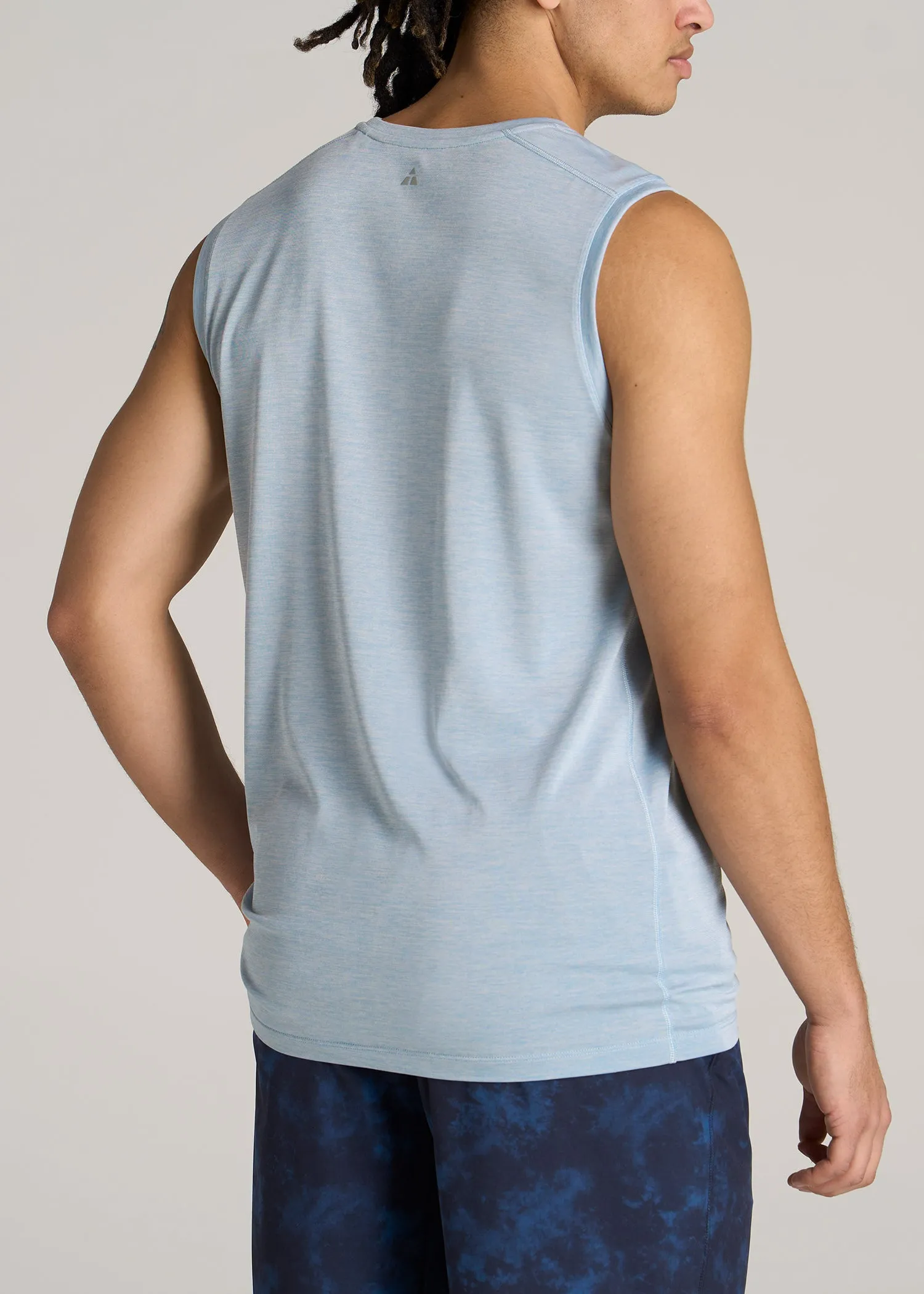 A.T. Performance MODERN-FIT Jersey Tank For Tall Men in Light Blue Mix