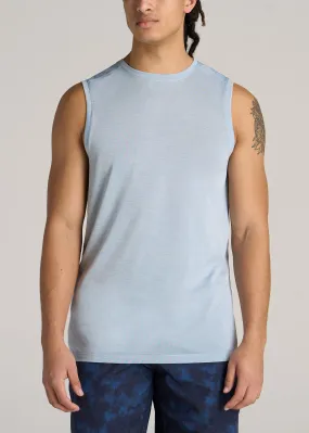 A.T. Performance MODERN-FIT Jersey Tank For Tall Men in Light Blue Mix