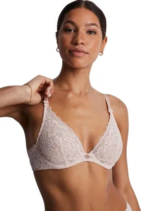 Aubade Rosessence Underwired Triangle Plunge Bra, Nude d’té (2KF12)