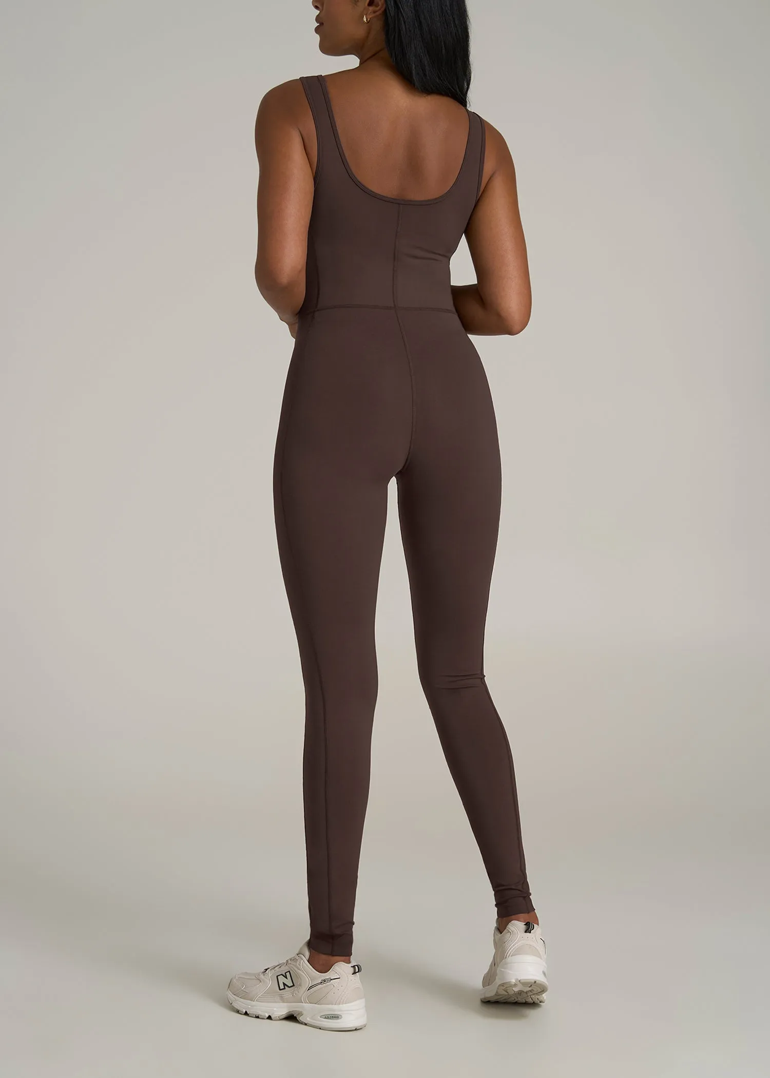 Balance Scoop Neck Tall Women's Jumpsuit in Espresso