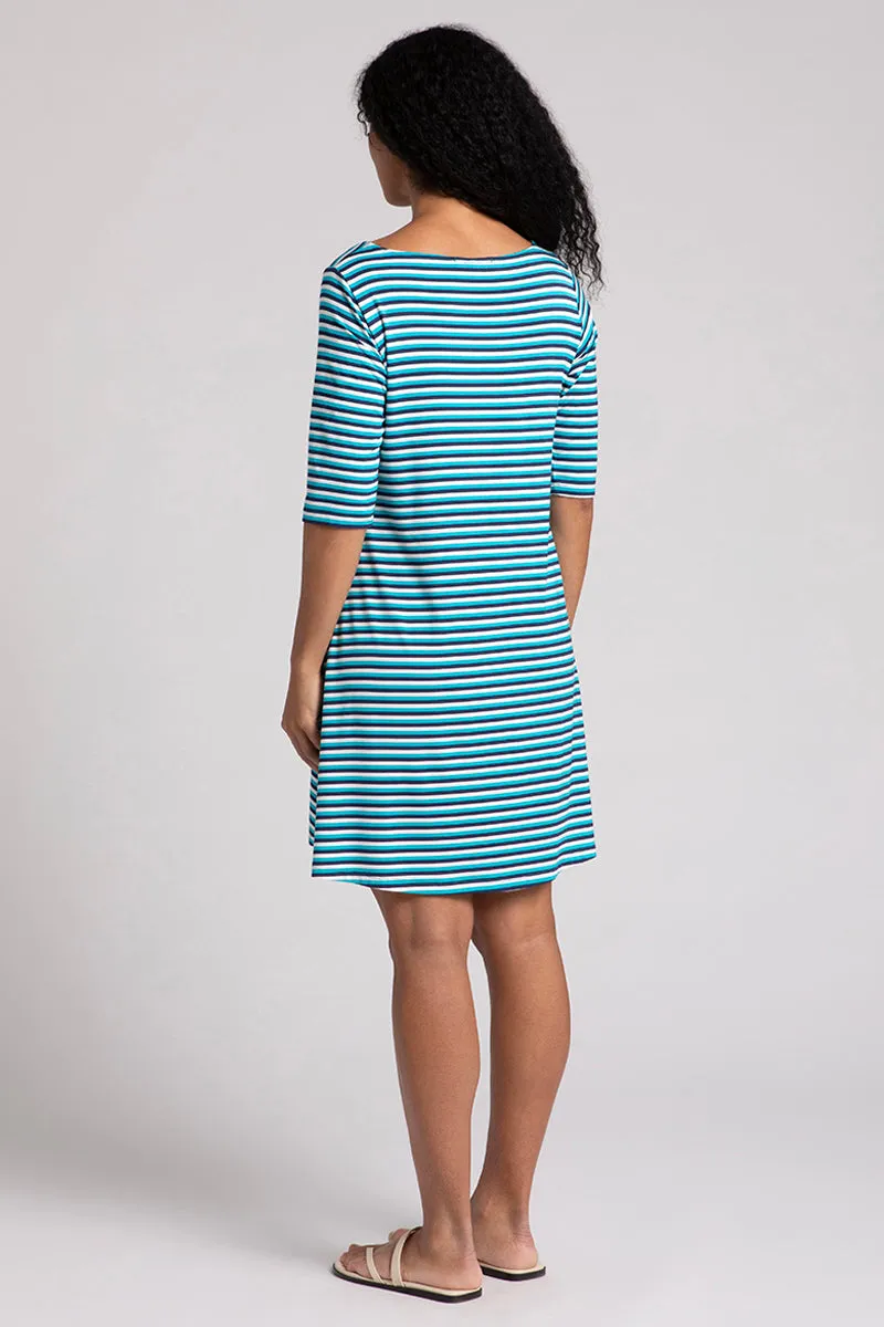 Bamboo Nu Trapeze Dress | Blue Multi