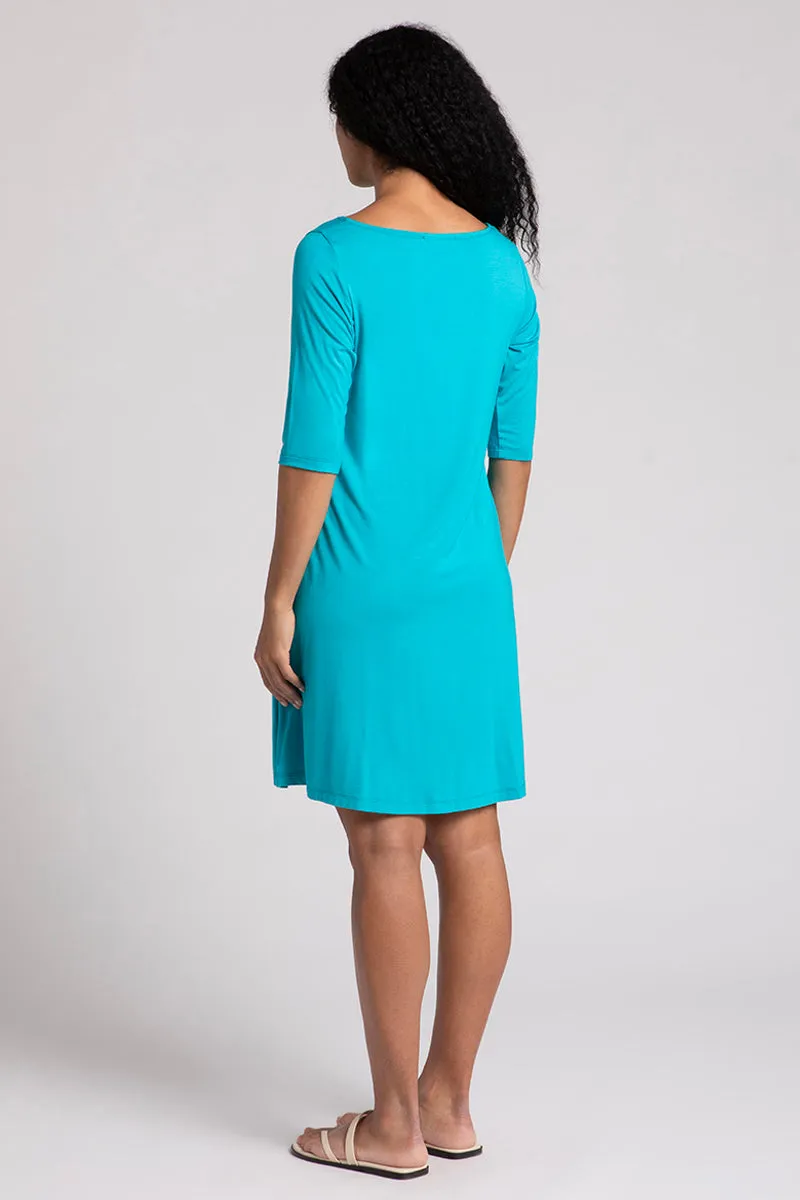 Bamboo Nu Trapeze Dress | Turquoise