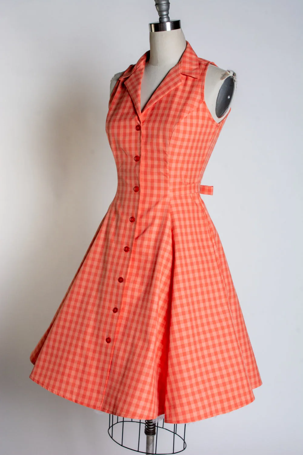 Betty Lou Dress - Peach Tonal Gingham