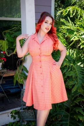 Betty Lou Dress - Peach Tonal Gingham