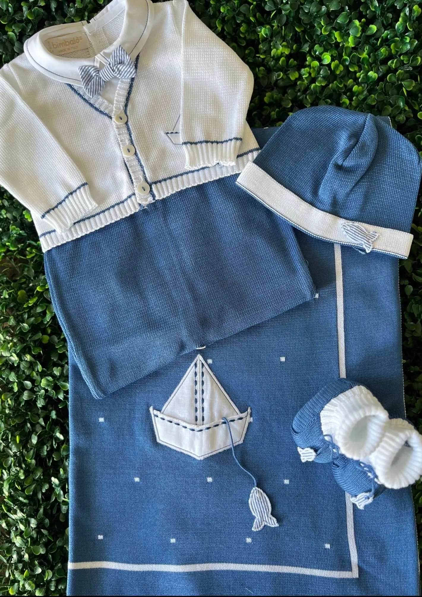 Bimbalo Cotton Knit 5 Pc Outfit Yacht Applique