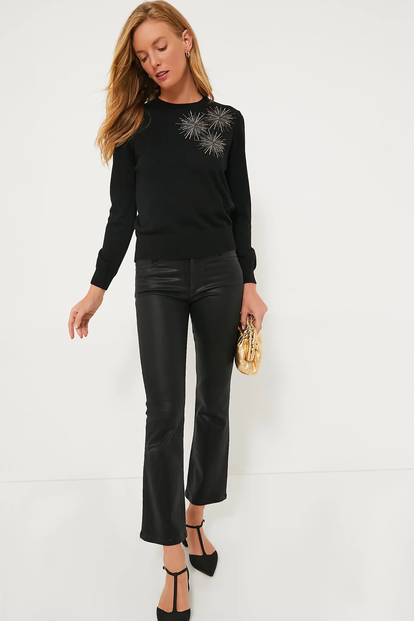 Black Sunburst Embellished Riley Sweater