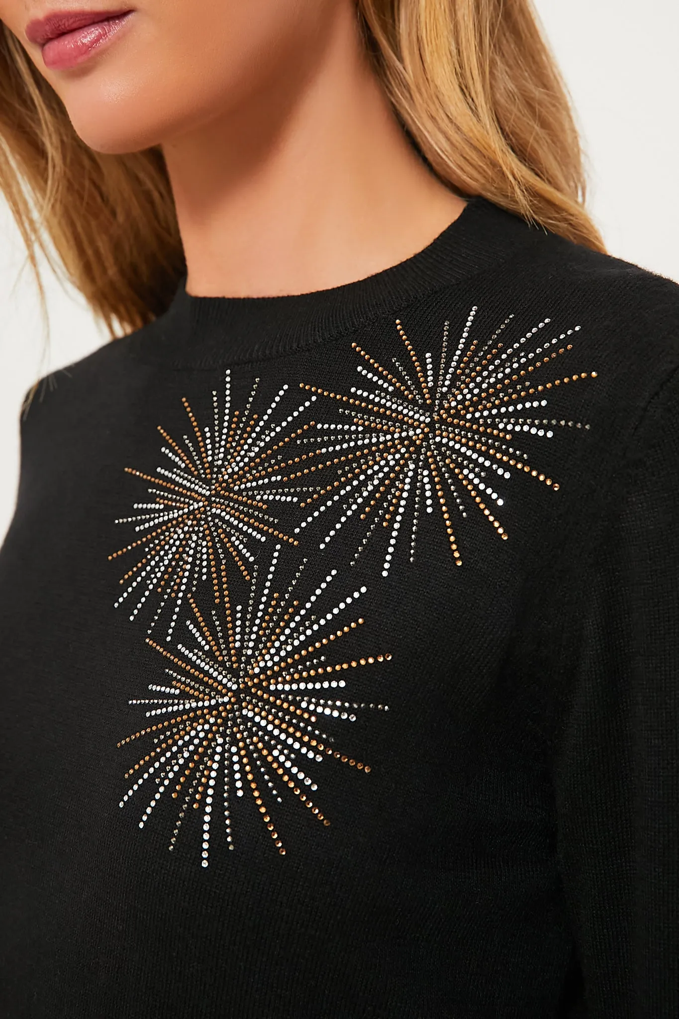 Black Sunburst Embellished Riley Sweater