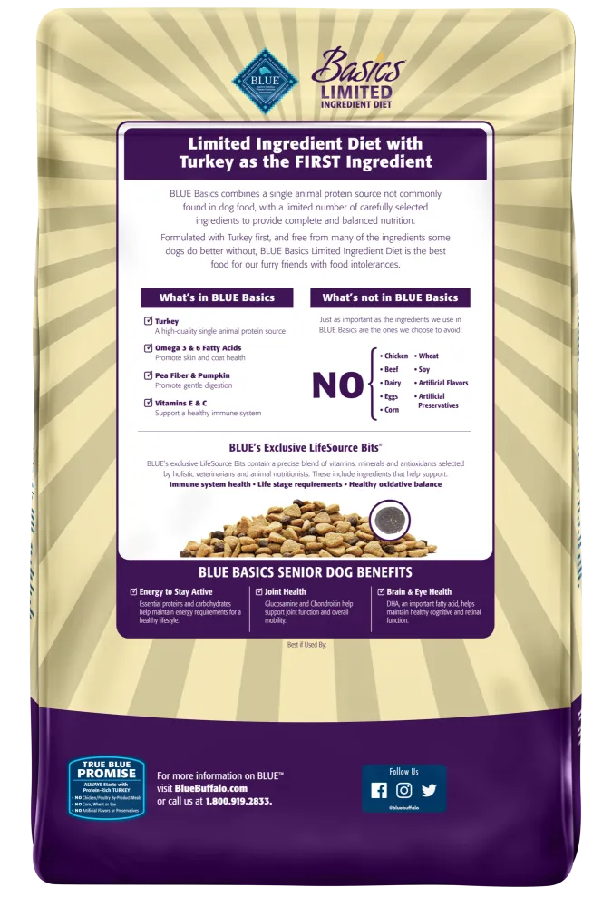 Blue Buffalo Basics Senior Turkey & Potato Recipe Dry Dog Food