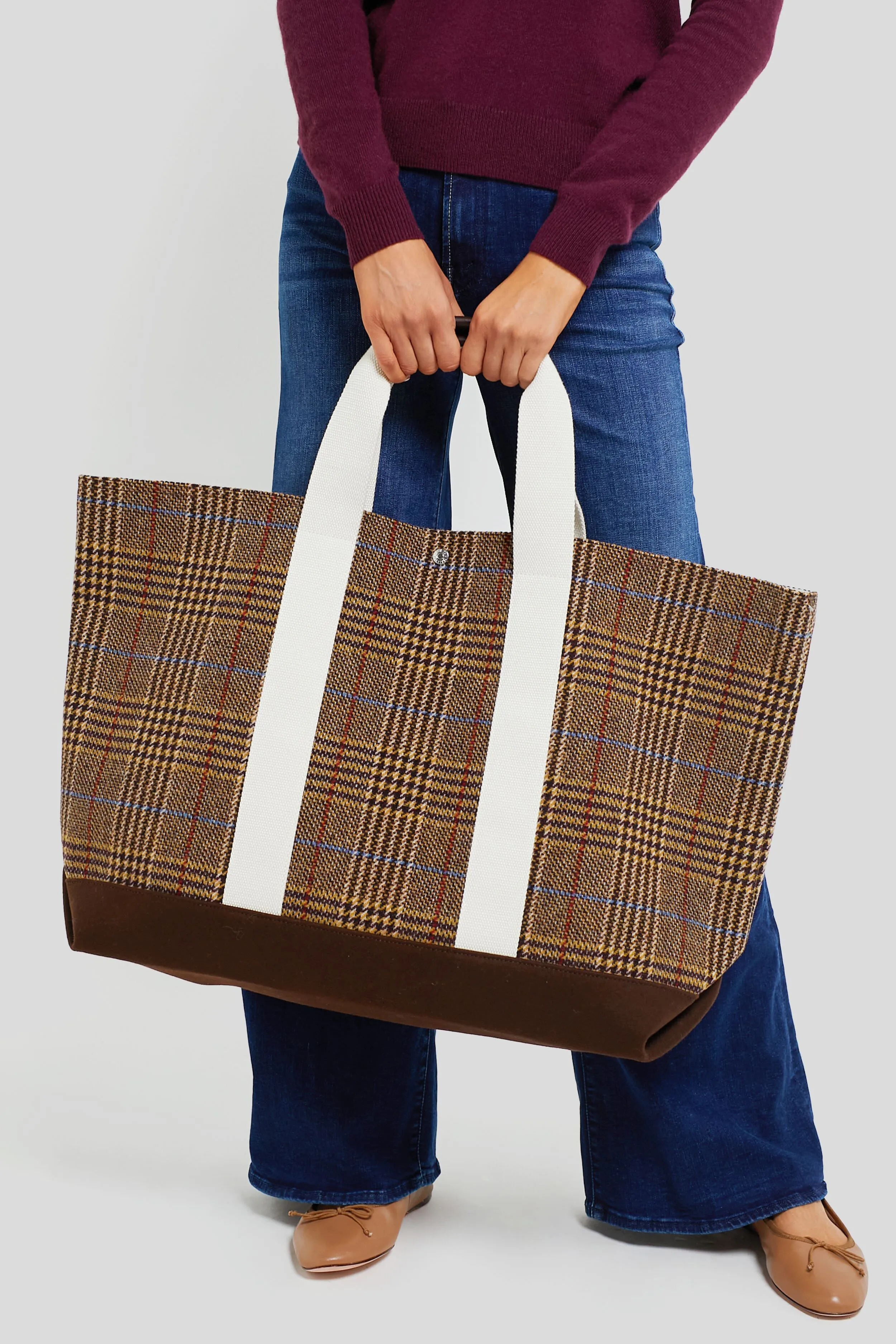 Bordeaux Plaid Tool XL Totes