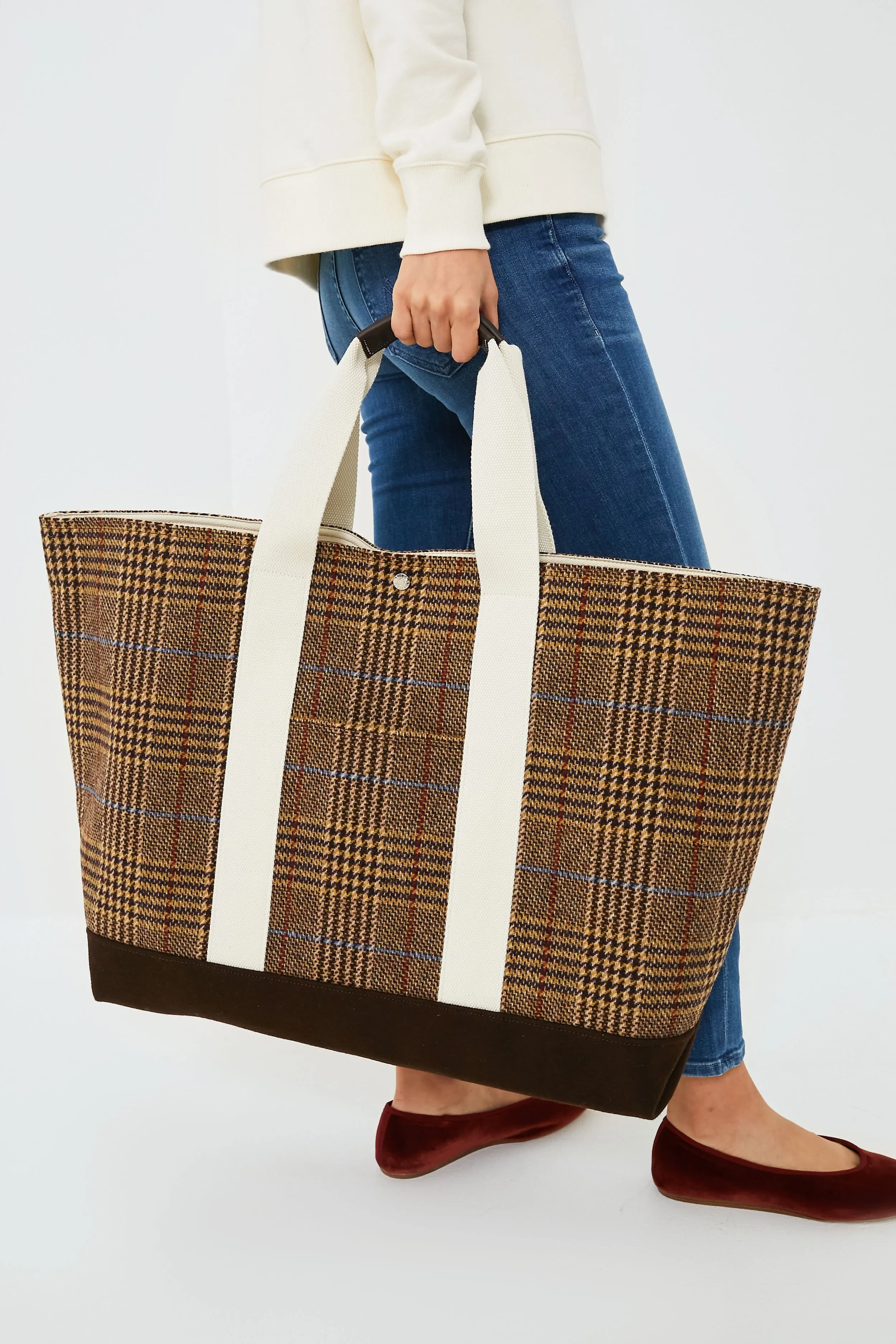 Bordeaux Plaid Tool XL Totes