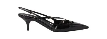 BRUSHED LEATHER SLINGBACKS WITH BUCKLES