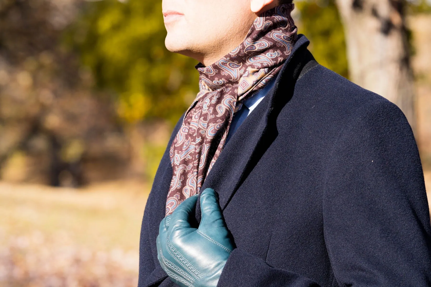 Burgundy Paisley & Geometric Double Sided Scarf