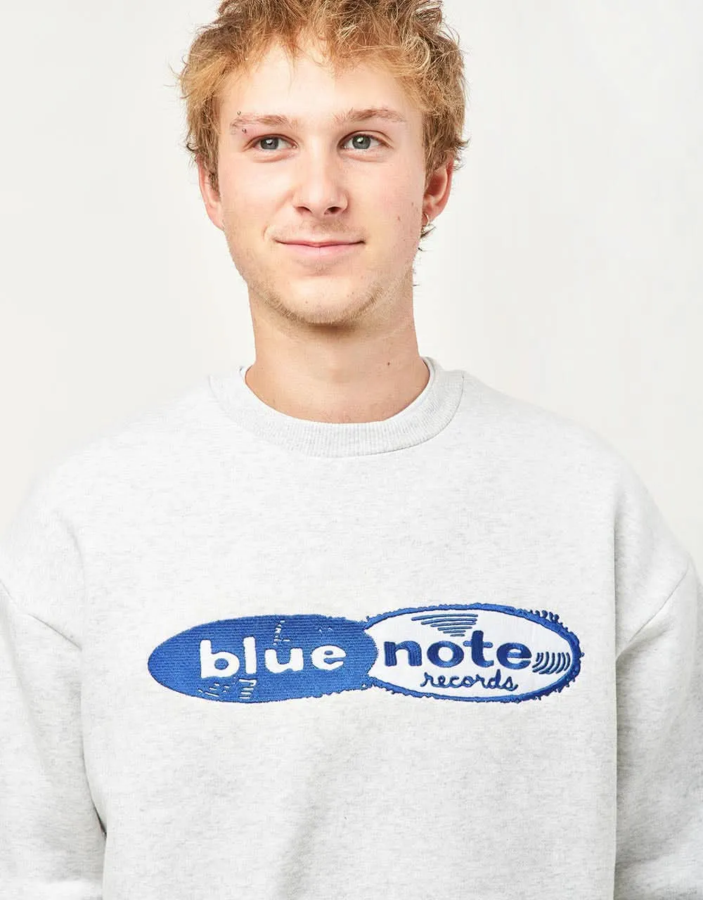 Butter Goods x Blue Note Records Logo Felt Applique Crewneck -Ash