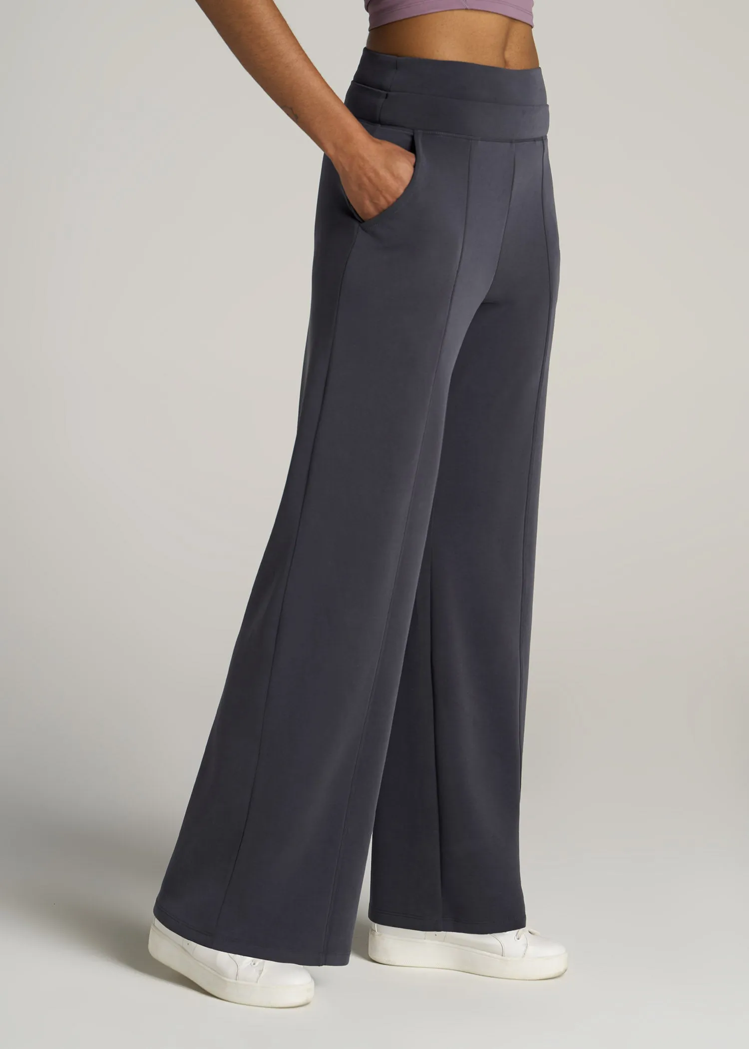 Butter Wide Leg Ultra High Rise Pant for Tall Women in Charcoal Rinse