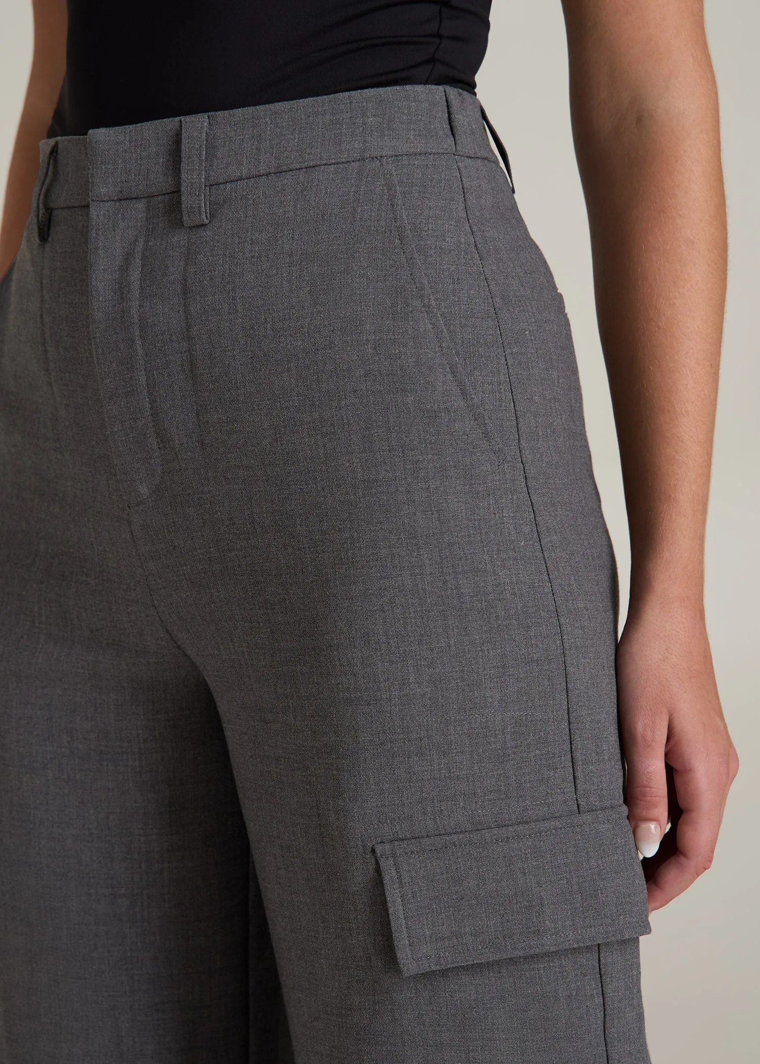 Cargo Wide Leg Dress Pant Women's in Graphic Charcoal