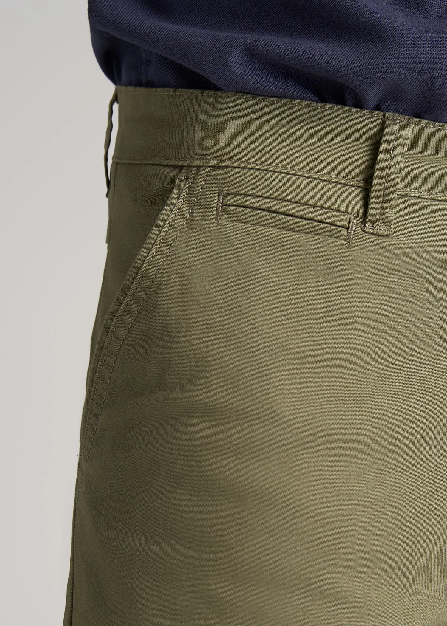 Carman TAPERED Chinos in Fatigue Green - Pants for Tall Men