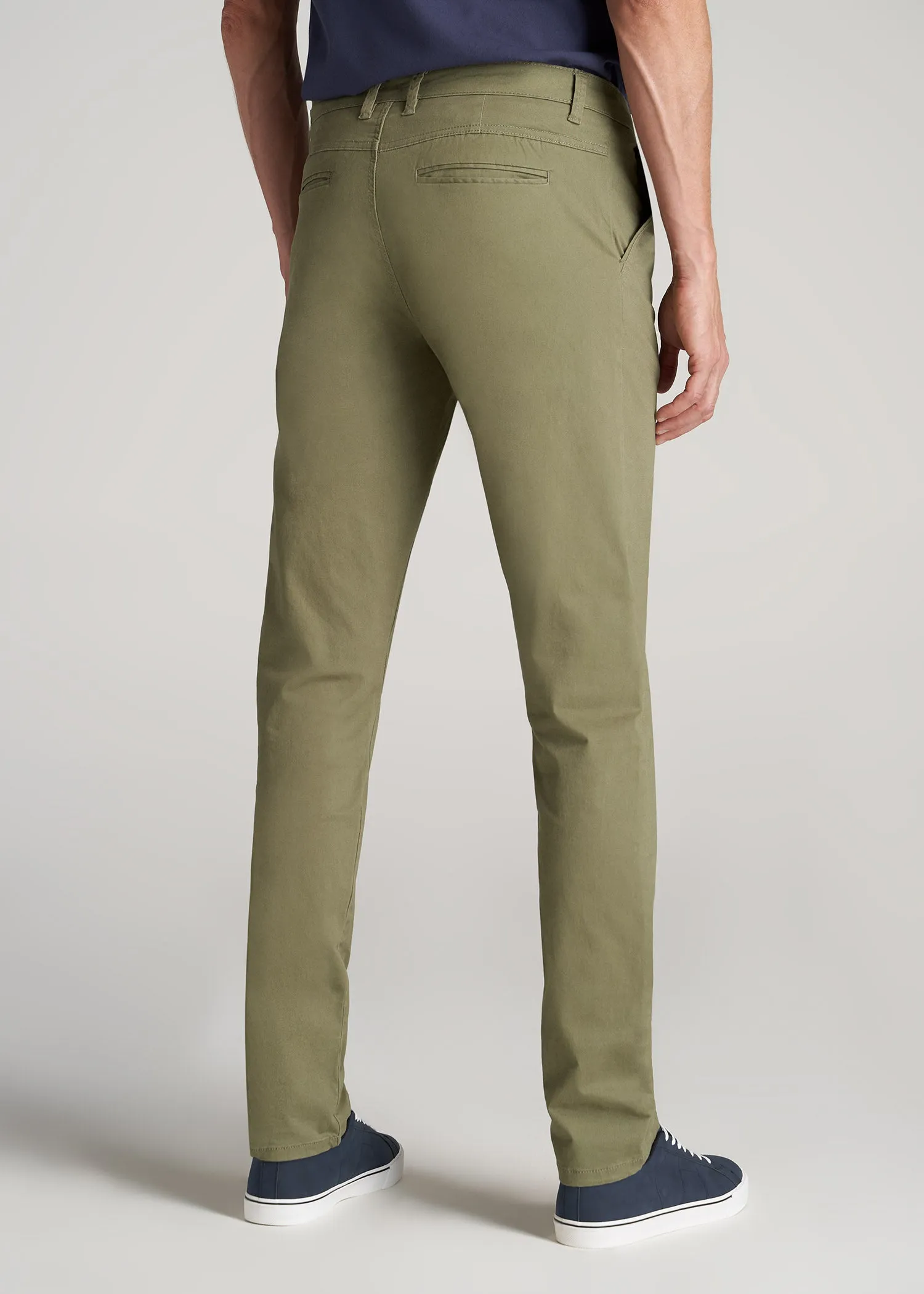 Carman TAPERED Chinos in Fatigue Green - Pants for Tall Men