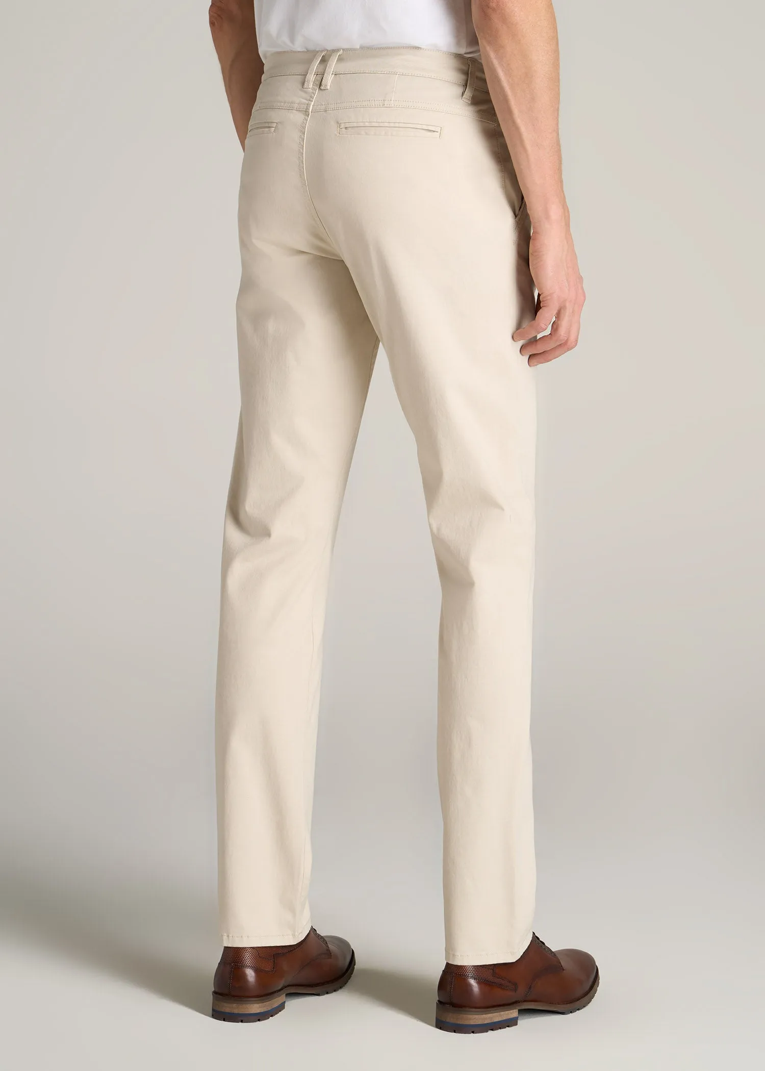 Carman TAPERED Chinos in Soft Beige - Pants for Tall Men