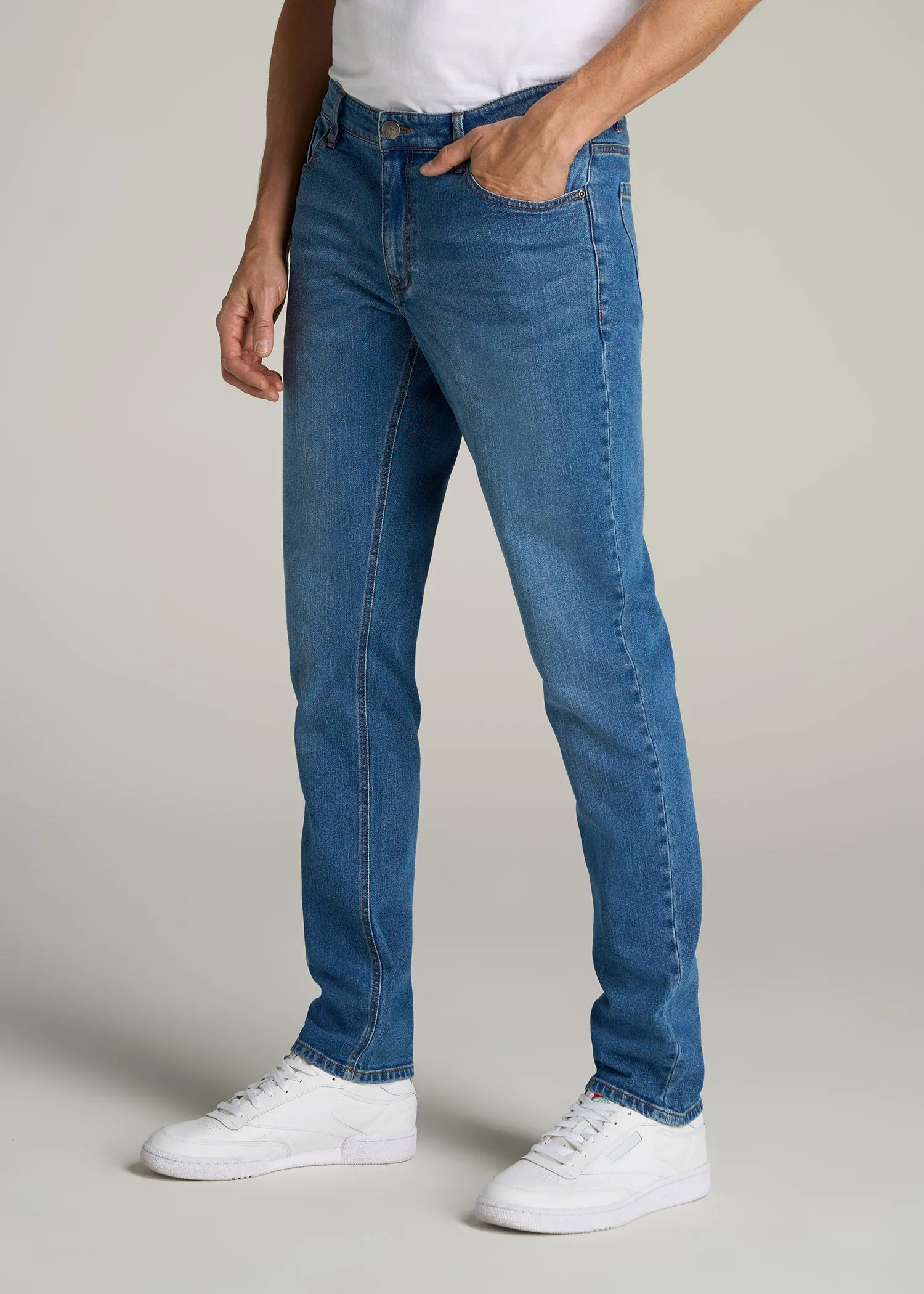 Carman TAPERED Jeans for Tall Men in Classic Mid Blue