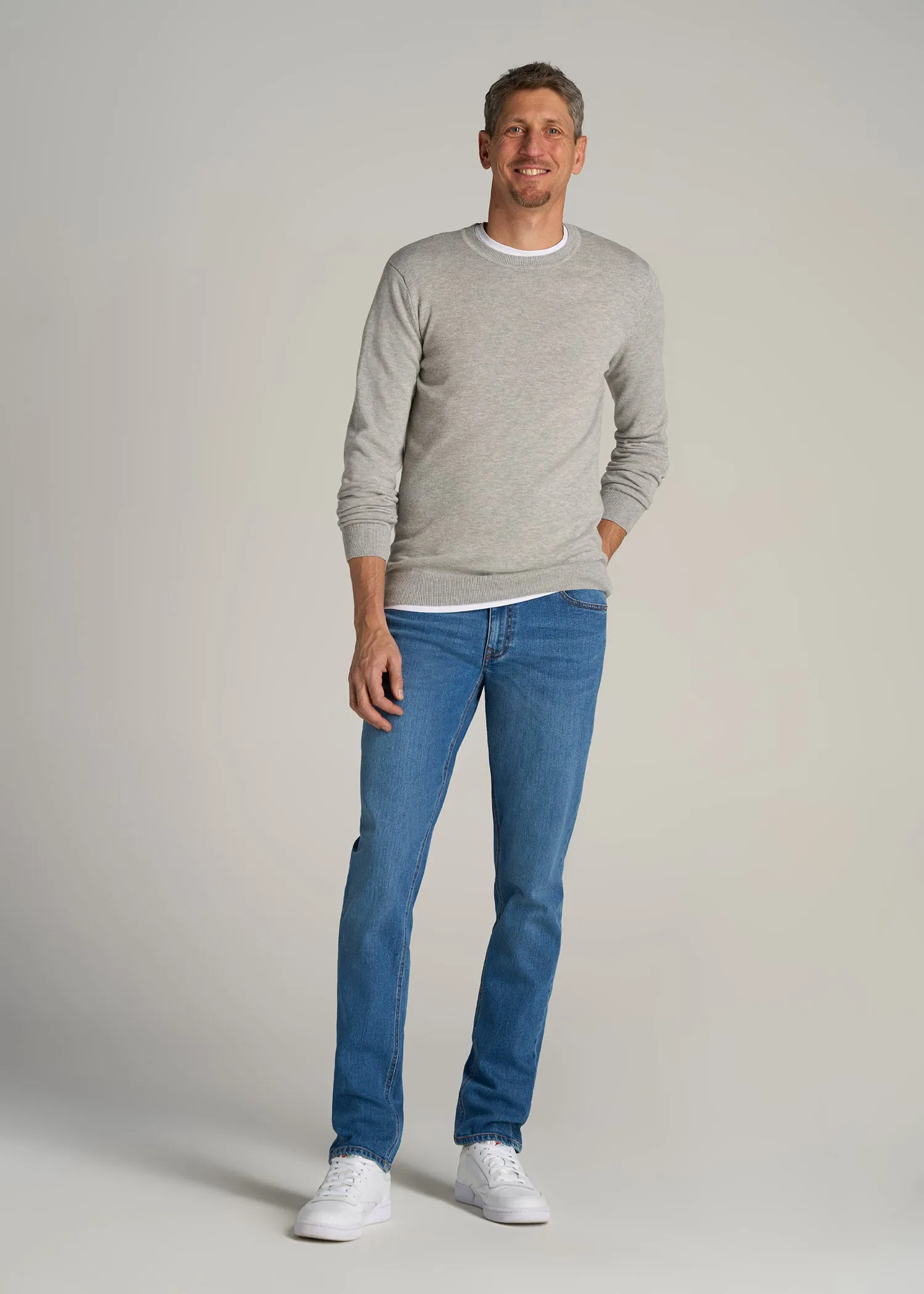 Carman TAPERED Jeans for Tall Men in Classic Mid Blue