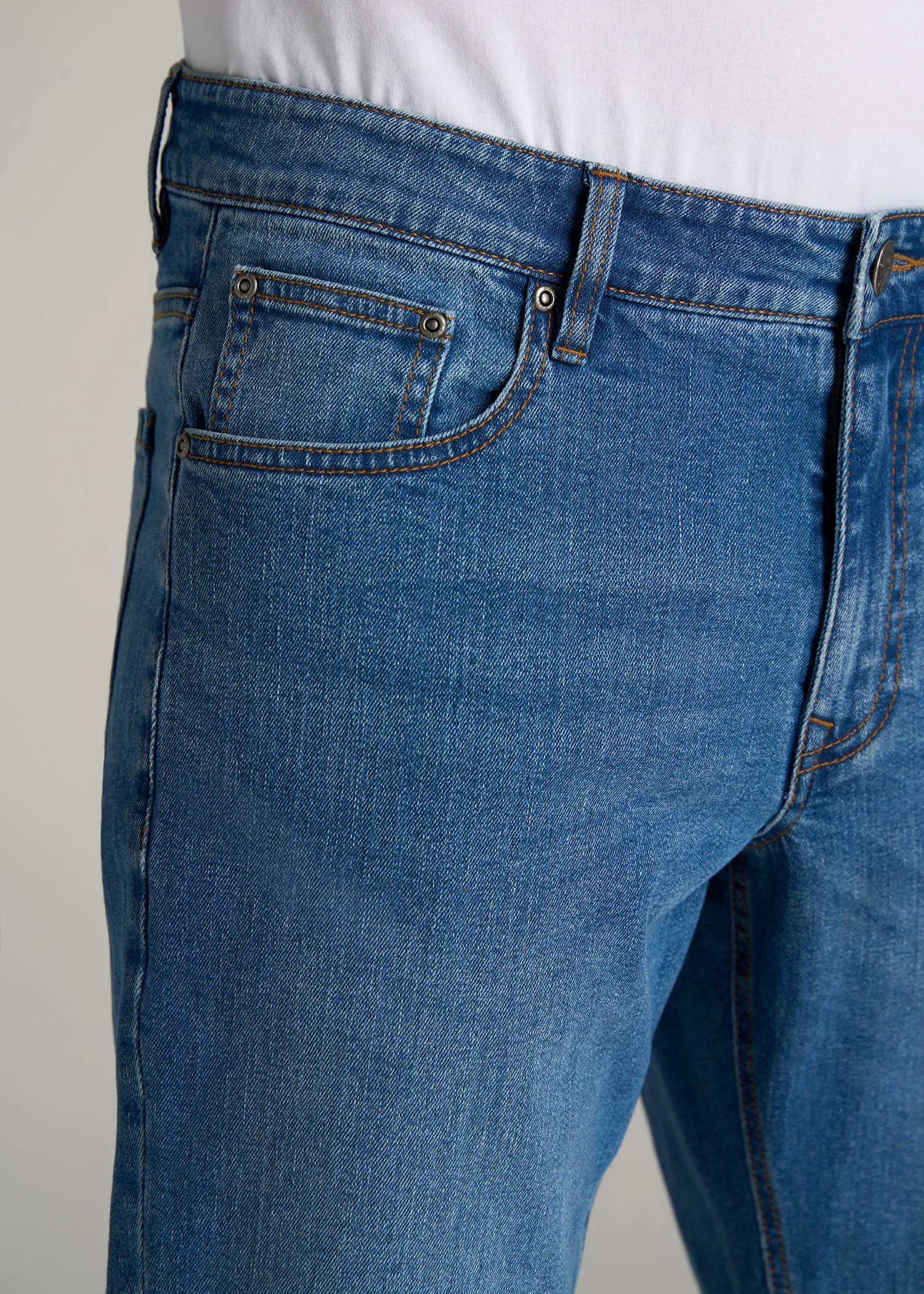 Carman TAPERED Jeans for Tall Men in Classic Mid Blue