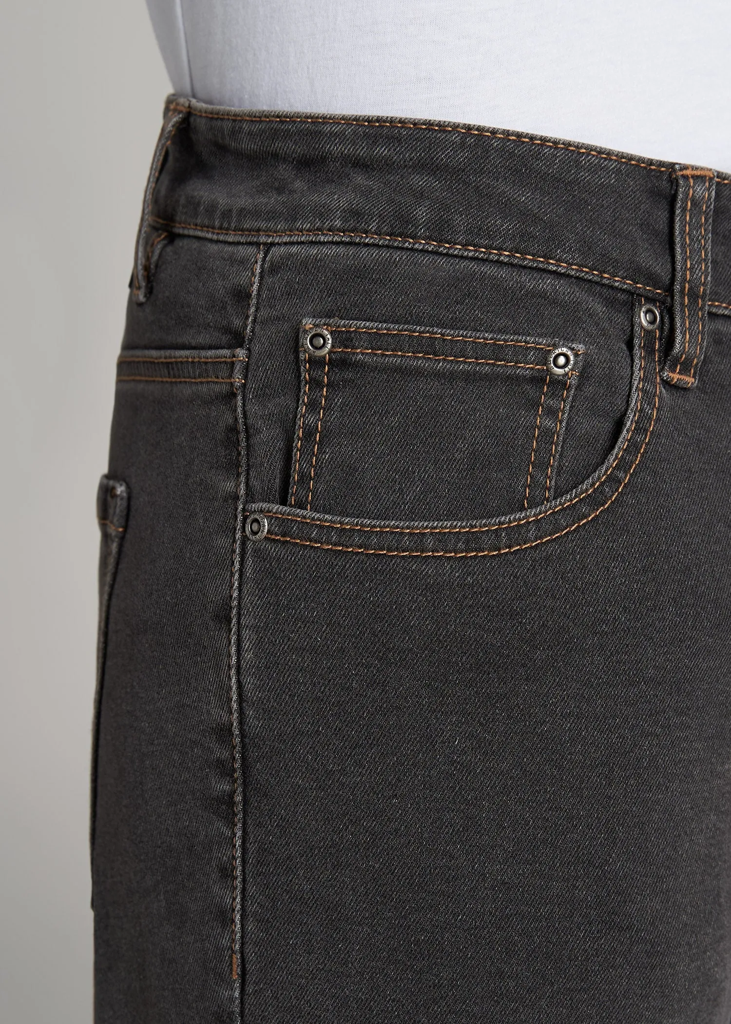 Carman TAPERED Jeans for Tall Men in Dark Grey Denim