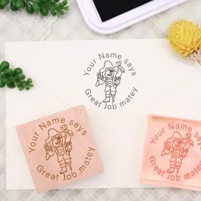 Children's Day Custom Cartoon Captain Rubber Stamp