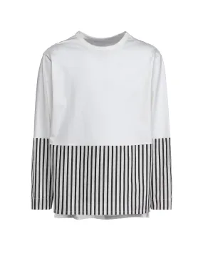 COTTON STRIPE SWITCHING SHIRT (L)