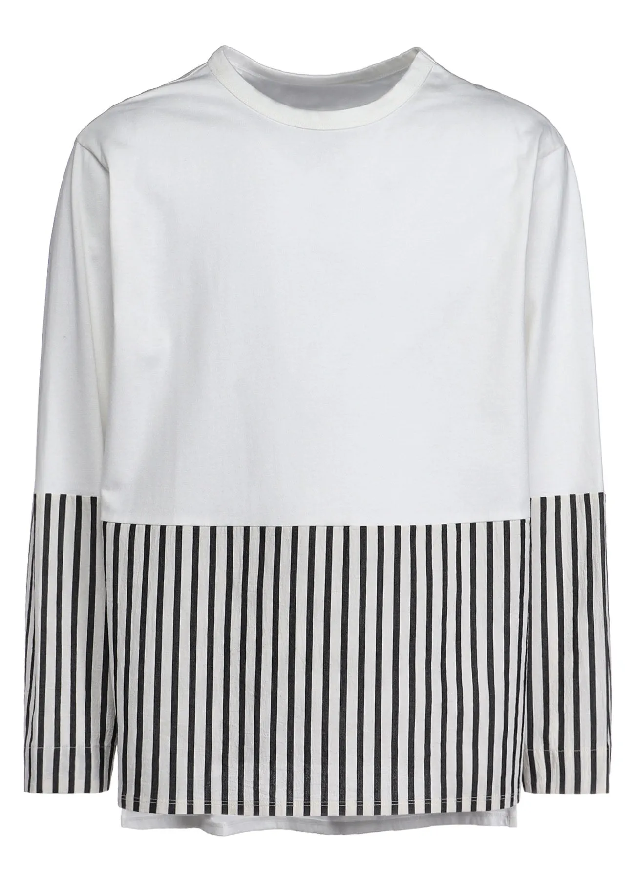 COTTON STRIPE SWITCHING SHIRT (L)