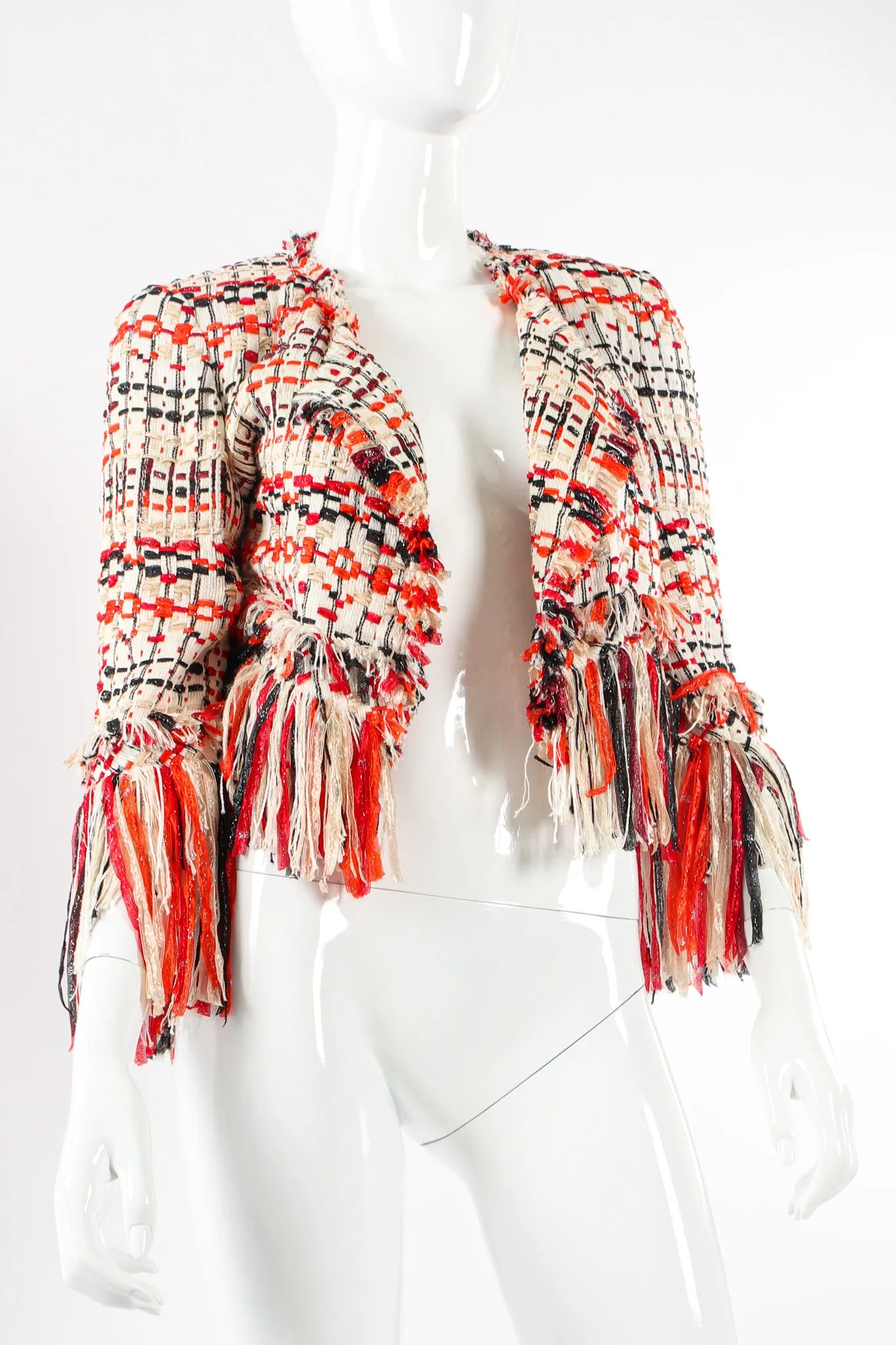 Crosshatch Ribbon Fringe Jacket