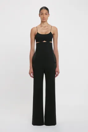 Cut-Out Detail Cami Jumpsuit In Black