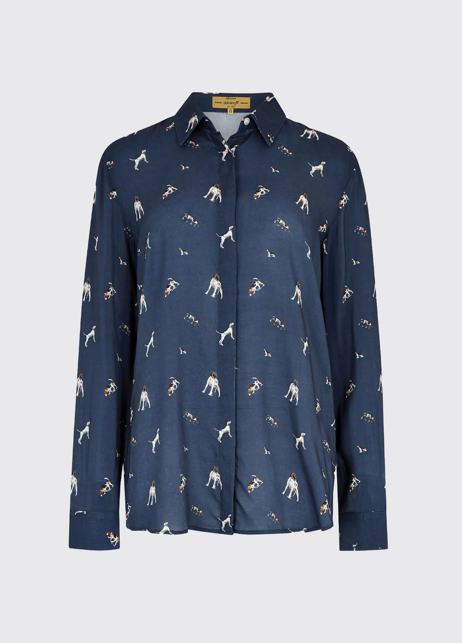 Daphne Hound Print Shirt - Navy