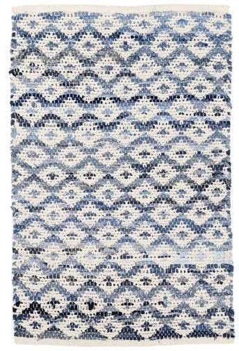 Dash & Albert Denim Rag Diamond Ivory Woven Cotton Rug