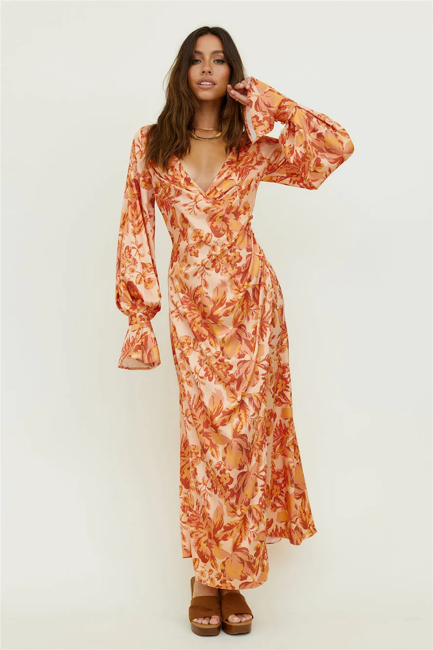 Dawning Sunsets Maxi Dress Orange