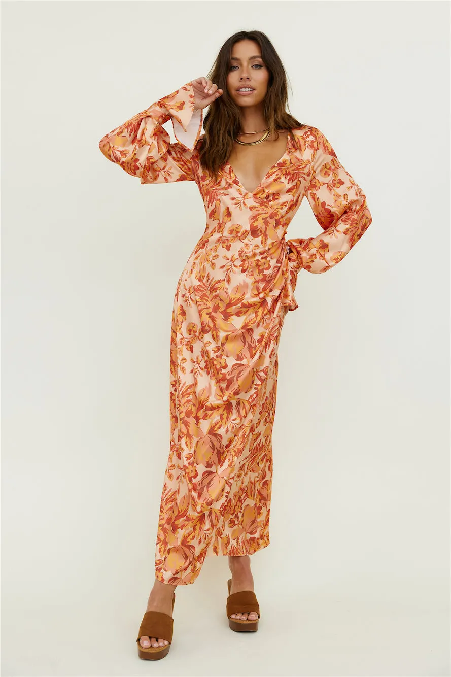 Dawning Sunsets Maxi Dress Orange