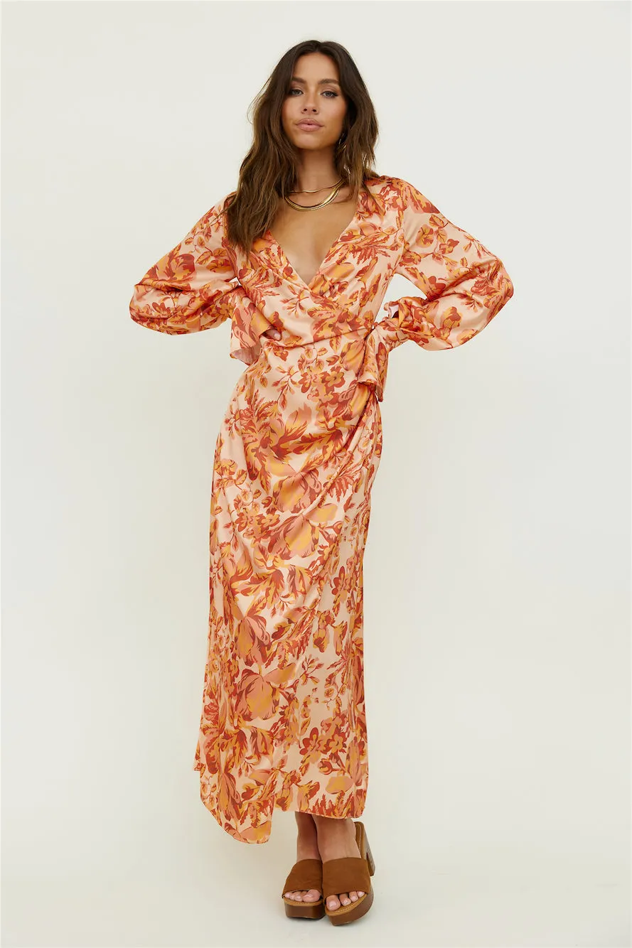 Dawning Sunsets Maxi Dress Orange