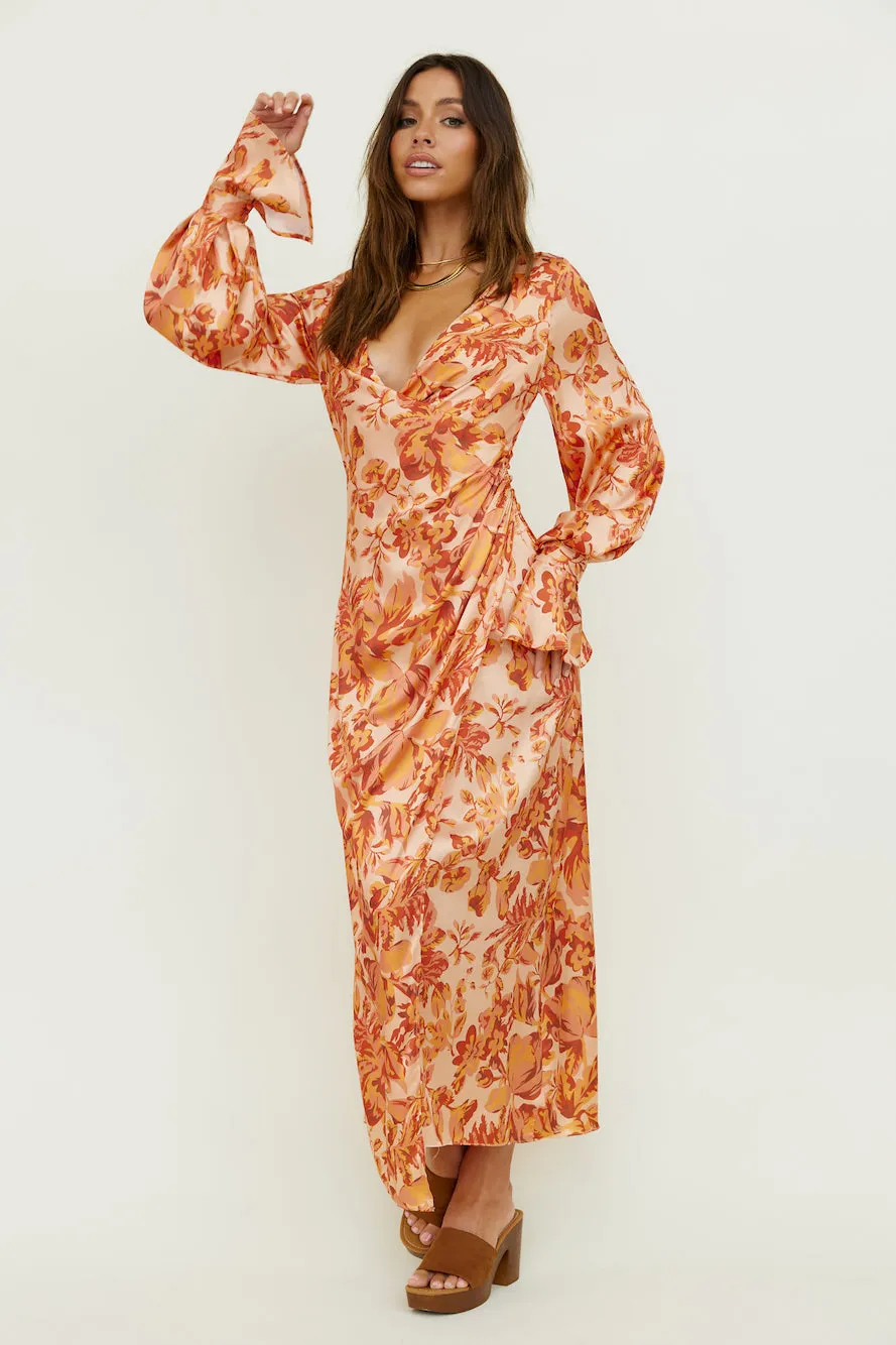 Dawning Sunsets Maxi Dress Orange