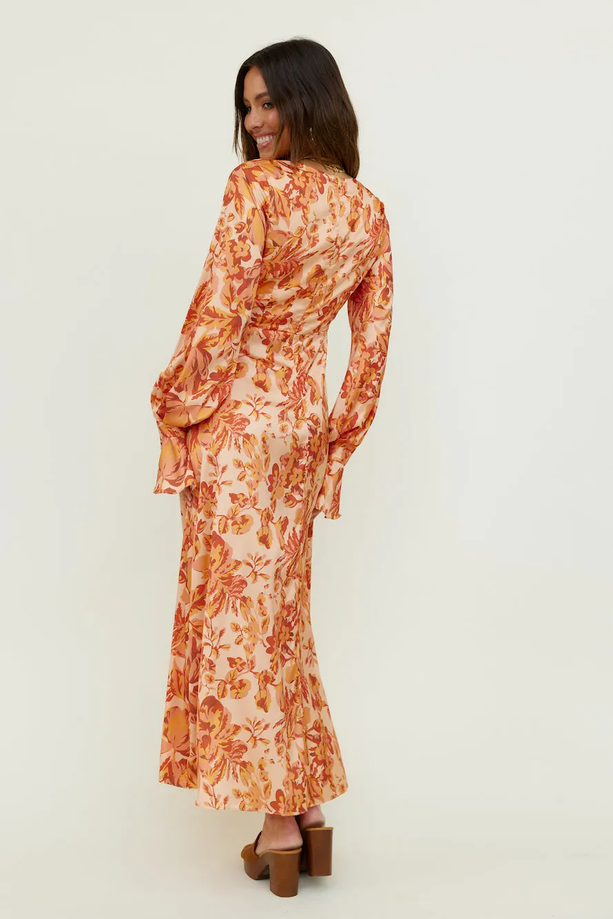 Dawning Sunsets Maxi Dress Orange