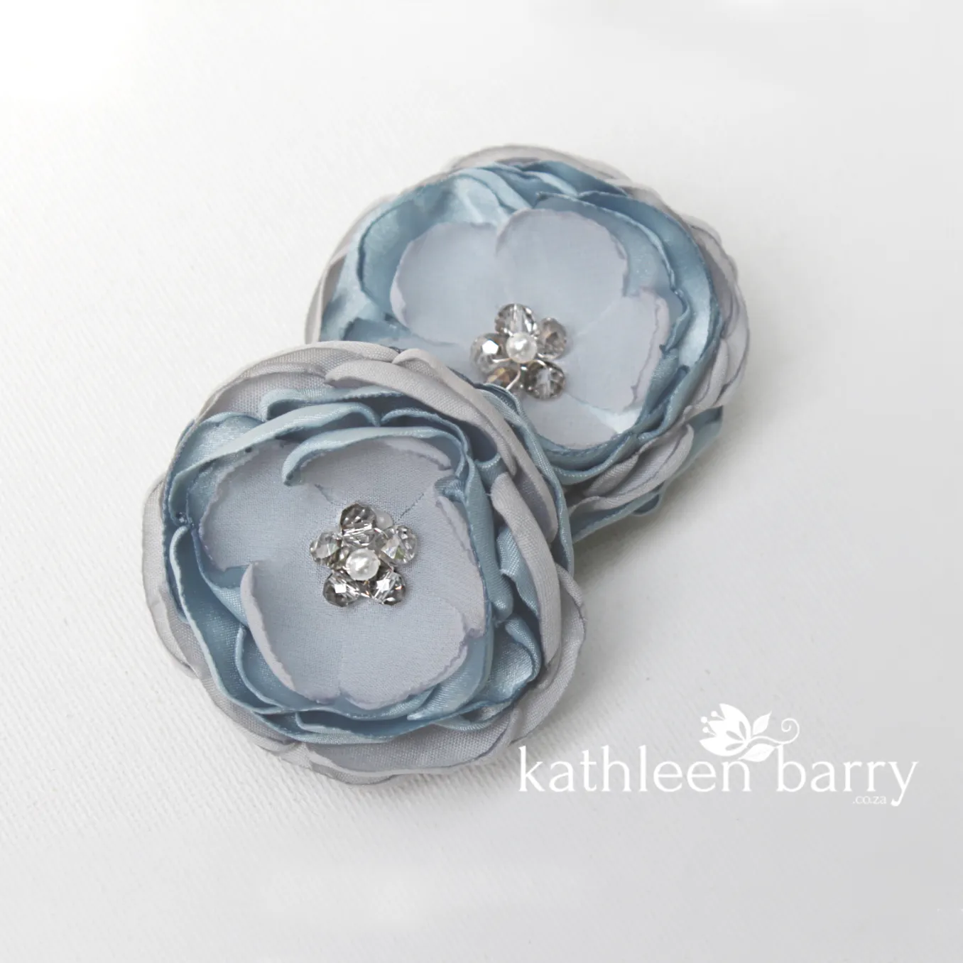 Dusty blue hair flower or brooch - Bride, flower girl, bridesmaid, mother of the bride or groom gifts