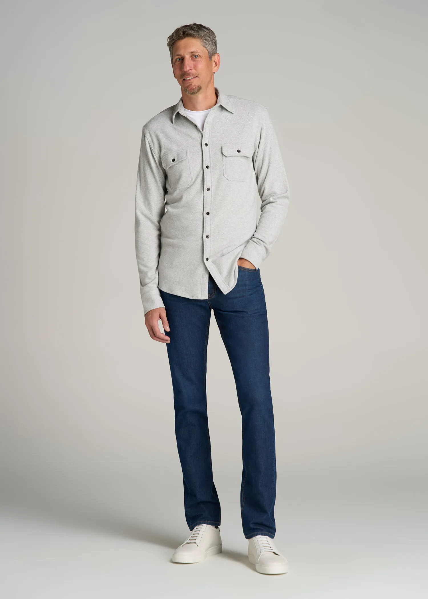 Dylan SLIM-FIT Fleeced Jeans for Tall Men in Colorado Blue Wash