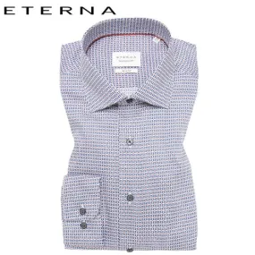 Eterna X-Tall Red & Blue Print Shirt Red