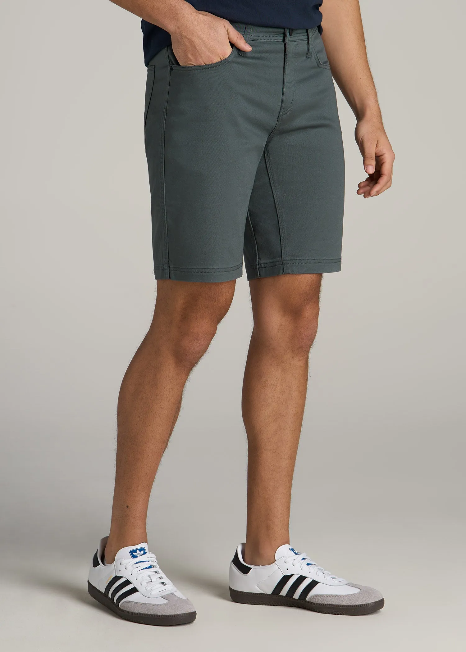 Everyday Comfort 5 Pocket Short for Tall Men in Soft Green