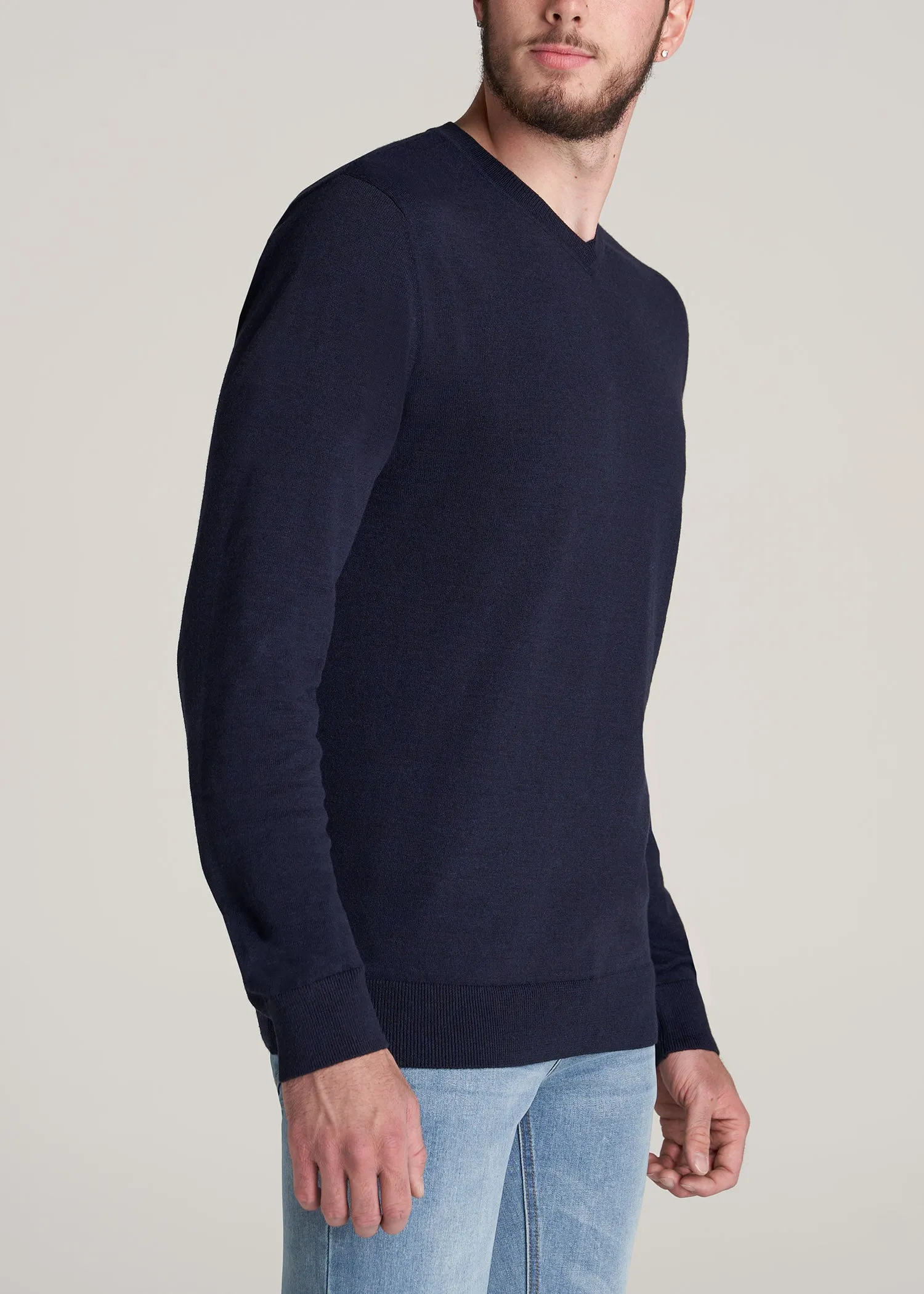 Everyday V-Neck Tall Men's Sweater in Patriot Blue